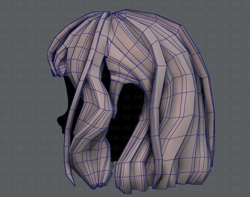 3D Hair style for girl V24 Low-poly 3D model_31