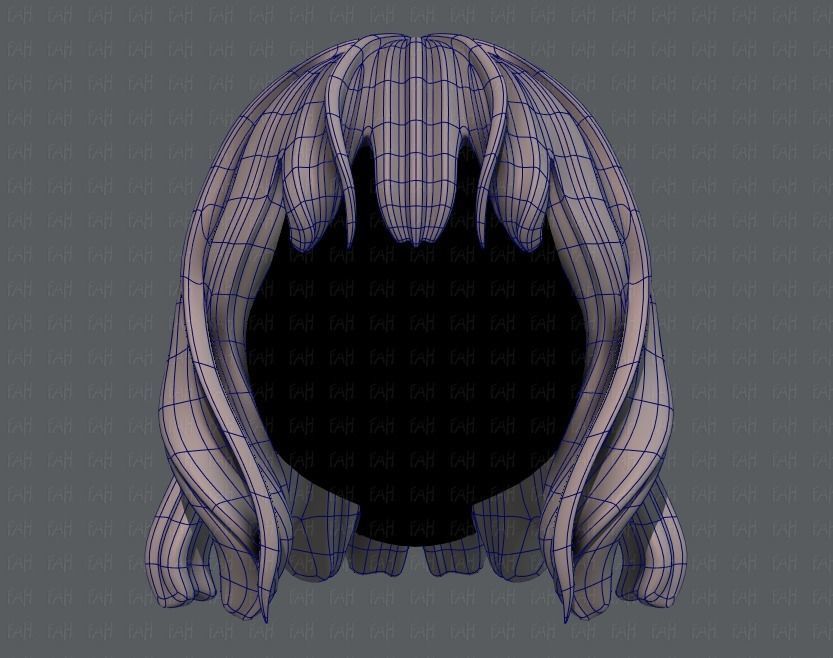 3D Hair style for girl V24 Low-poly 3D model_9