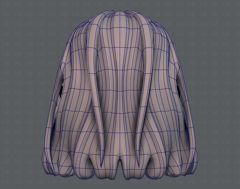 3D Hair style for girl V24 Low-poly 3D model_13