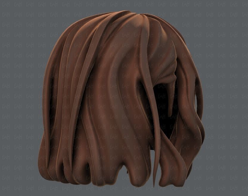 3D Hair style for girl V24 Low-poly 3D model_4