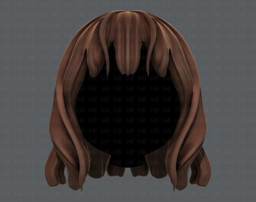 3D Hair style for girl V24 Low-poly 3D model_1