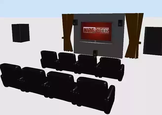 Cine en casa Free low-poly 3D model