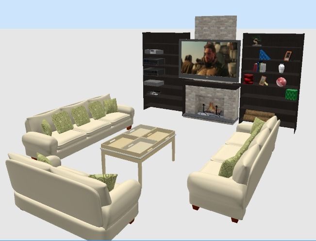 Sala de estar Free low-poly 3D model