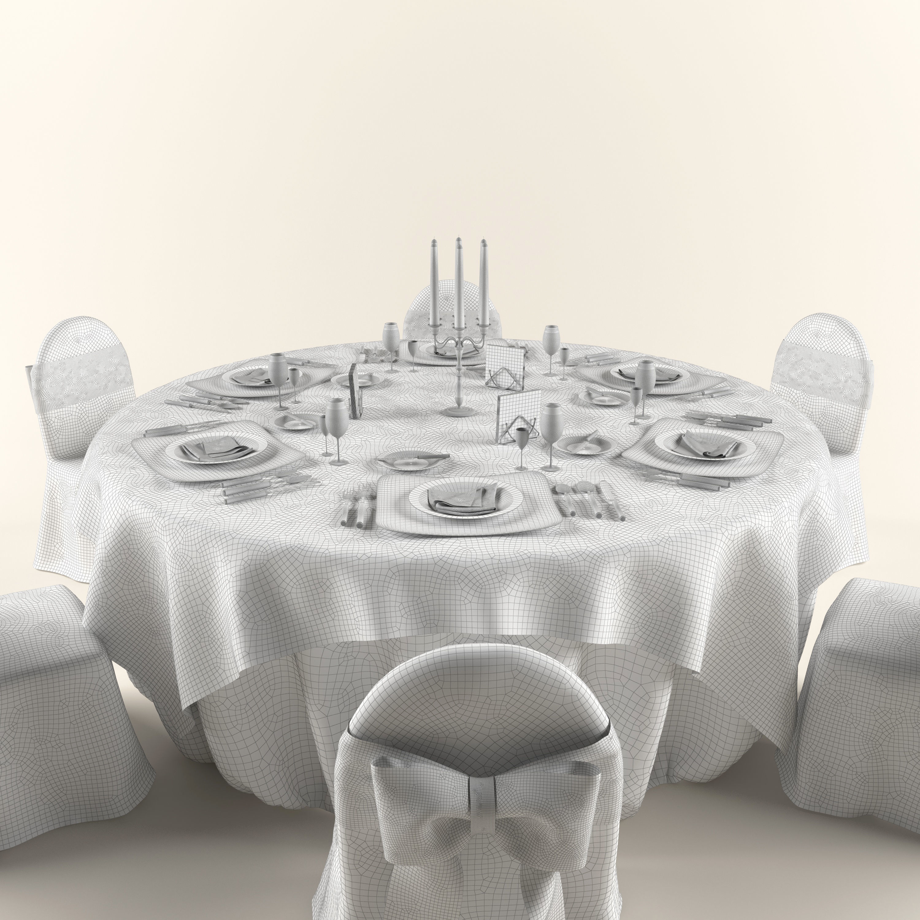 banquet table 3D model_3