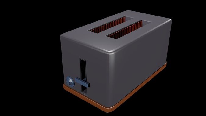 Low poly toaster Low-poly 3D model