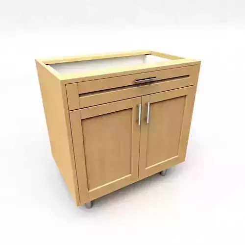 Kitchen Double Base Unit - Rustic Beech Panels - for archviz 3D model