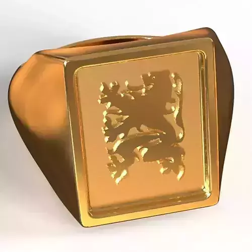 Flanders Lion ring 3D print model
