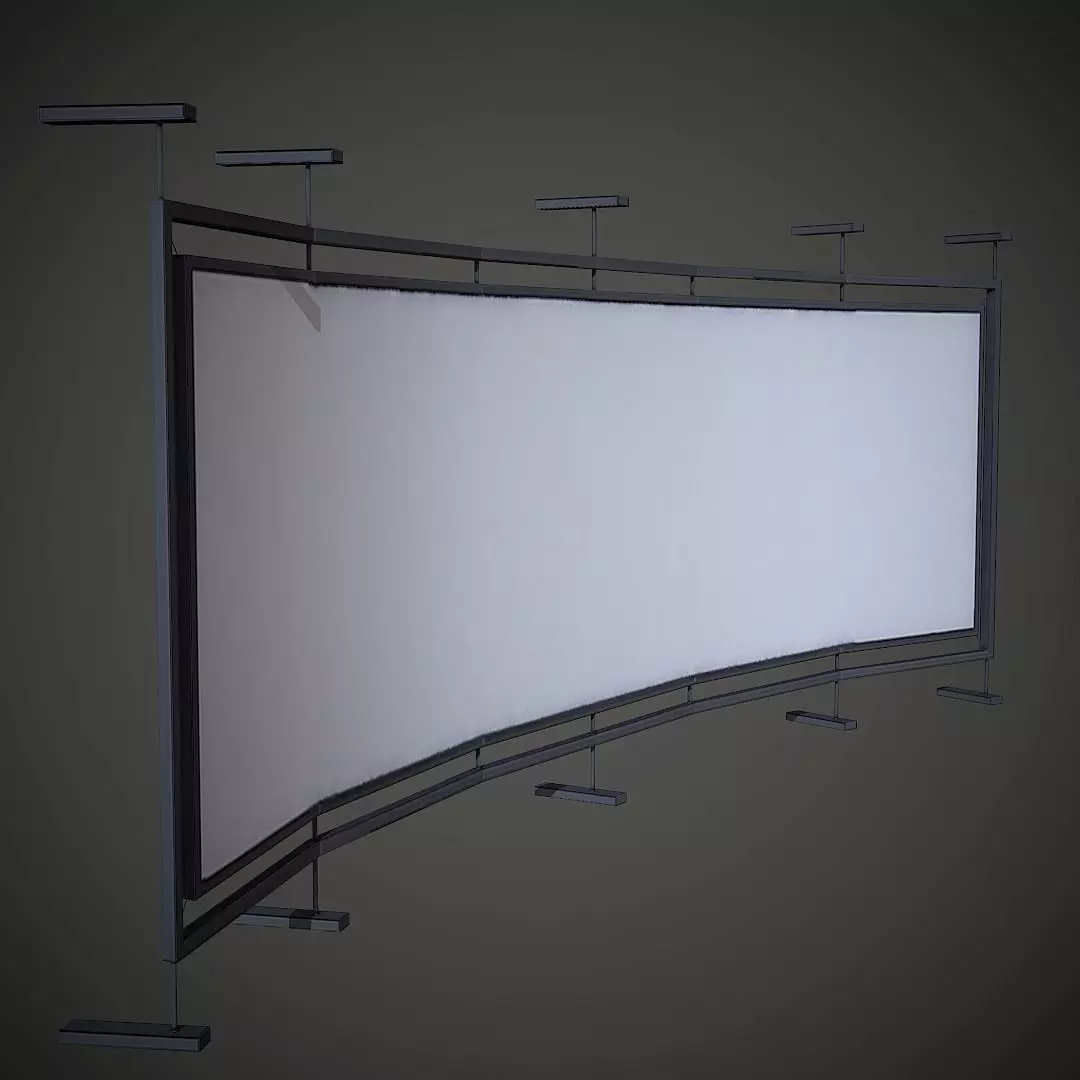 Curved Screen Low Poly Mobile Ready Low-poly 3D model