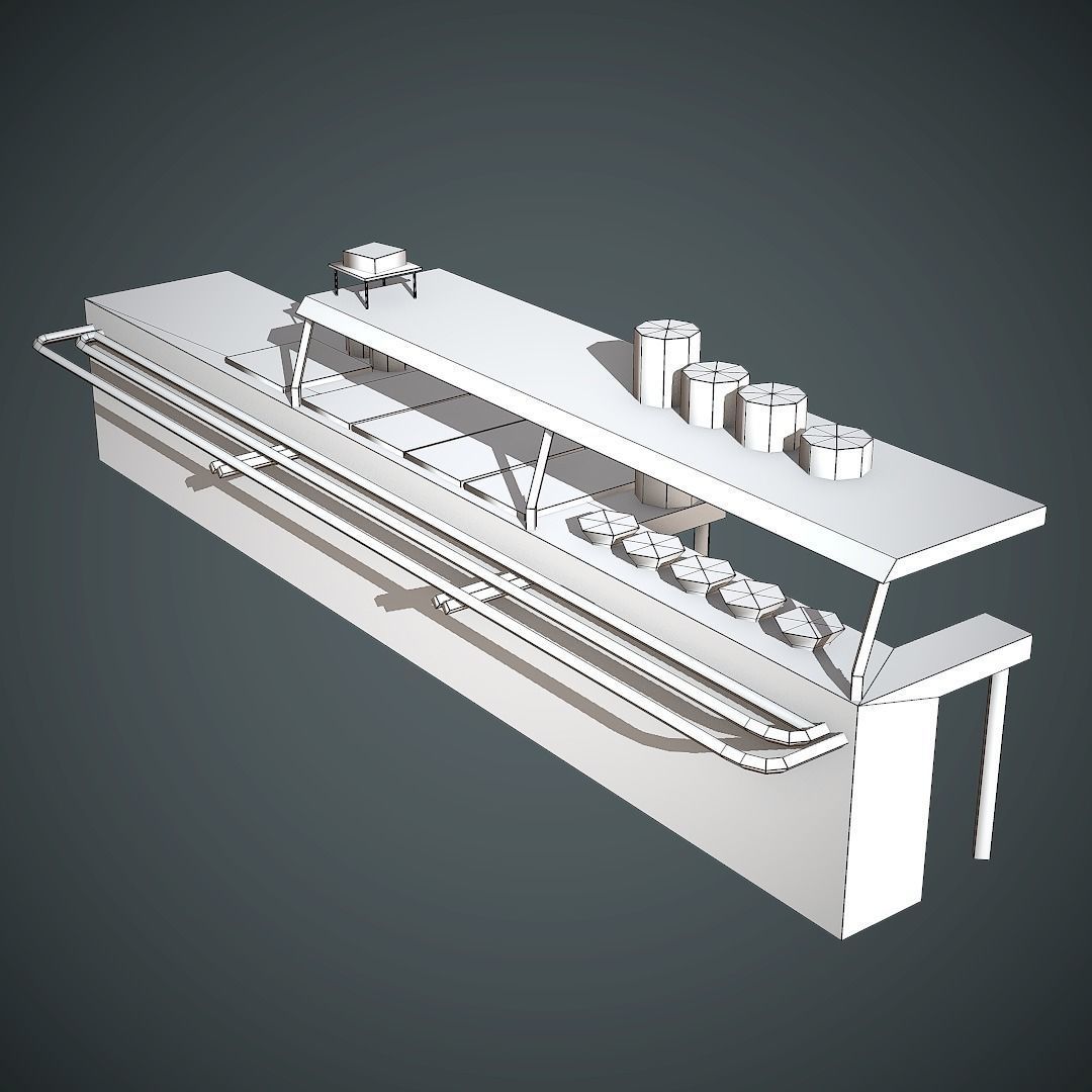 Food Table Low Poly Mobile Ready Low-poly 3D model_9