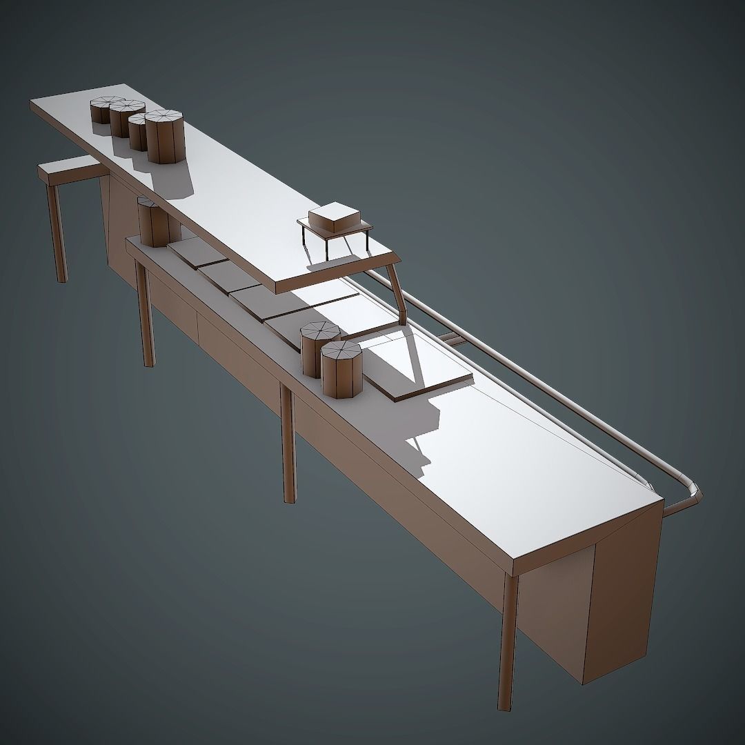 Food Table Low Poly Mobile Ready Low-poly 3D model_13