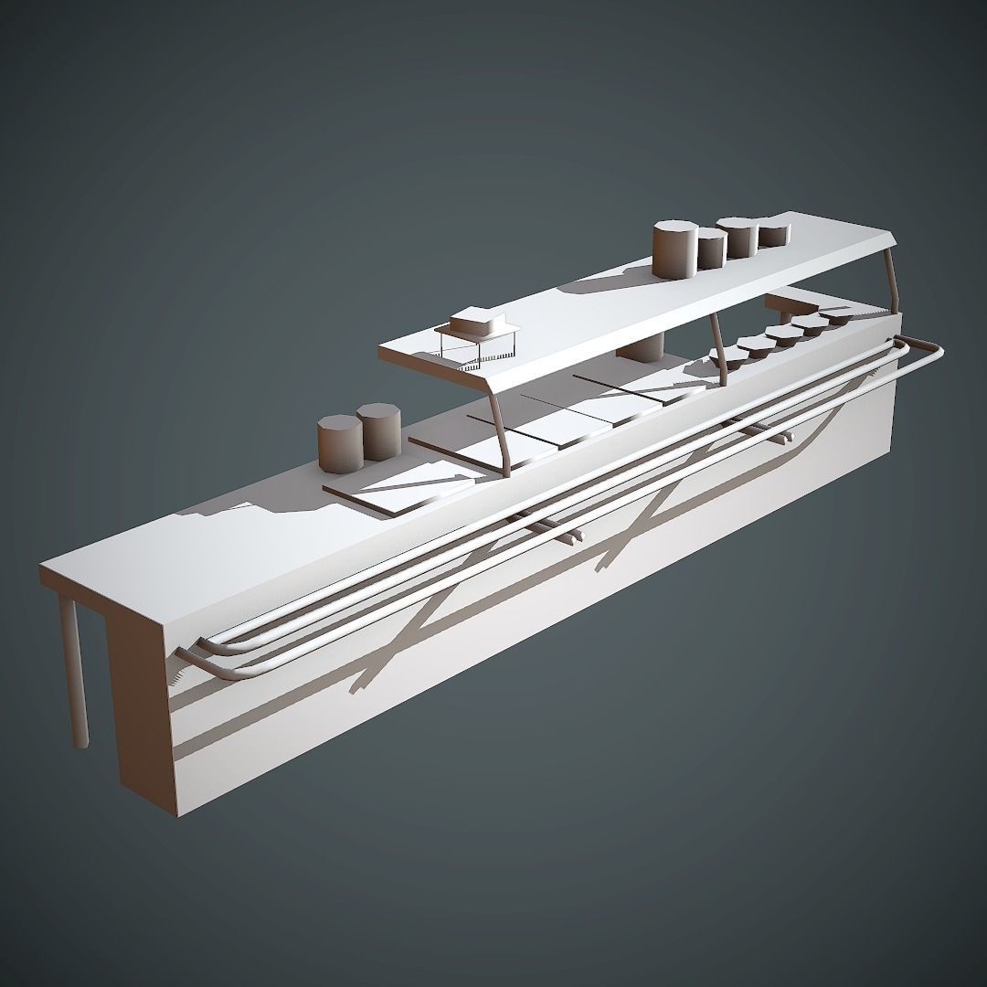 Food Table Low Poly Mobile Ready Low-poly 3D model_8