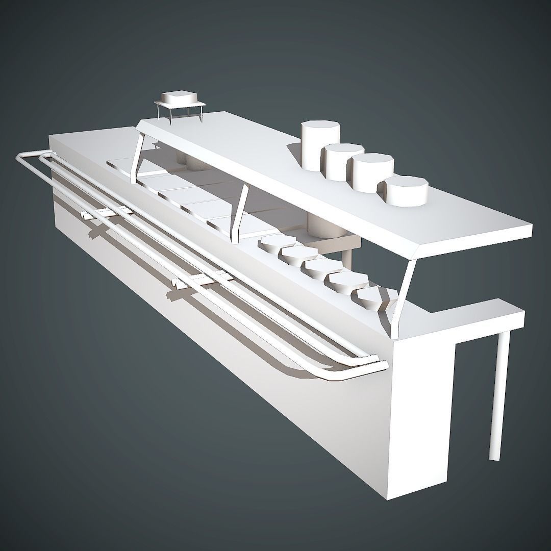 Food Table Low Poly Mobile Ready Low-poly 3D model_10