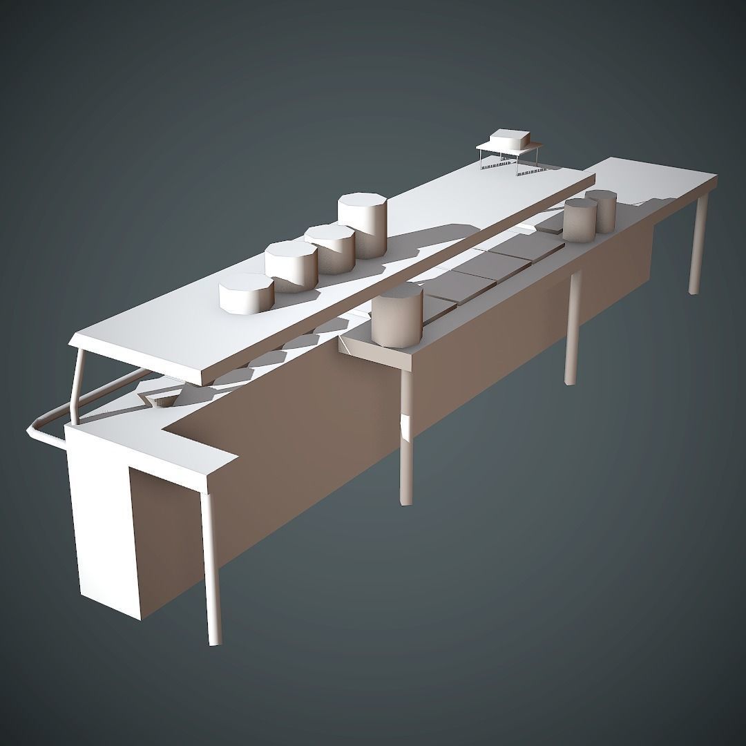 Food Table Low Poly Mobile Ready Low-poly 3D model_11