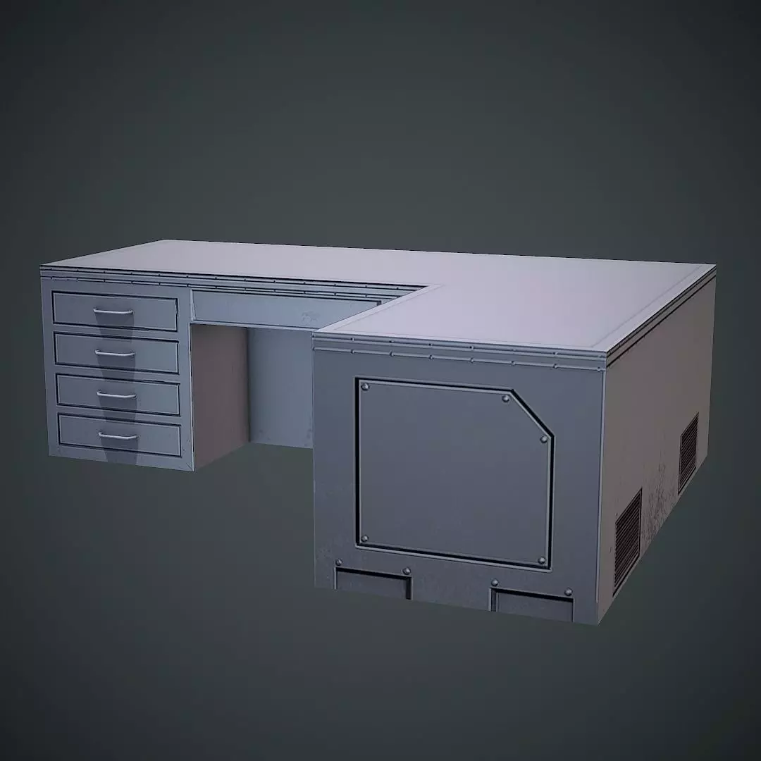 Laboratory Table Low Poly Mobile Ready Low-poly 3D model_0