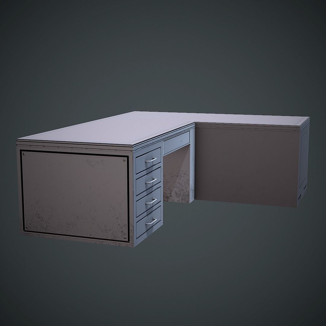 Laboratory Table Low Poly Mobile Ready Low-poly 3D model_4