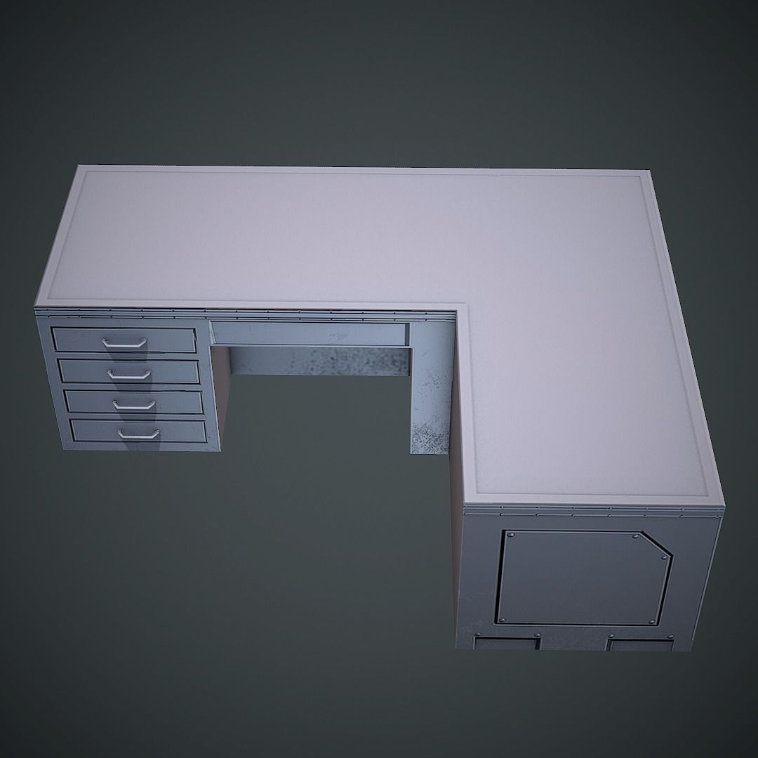 Laboratory Table Low Poly Mobile Ready Low-poly 3D model_3