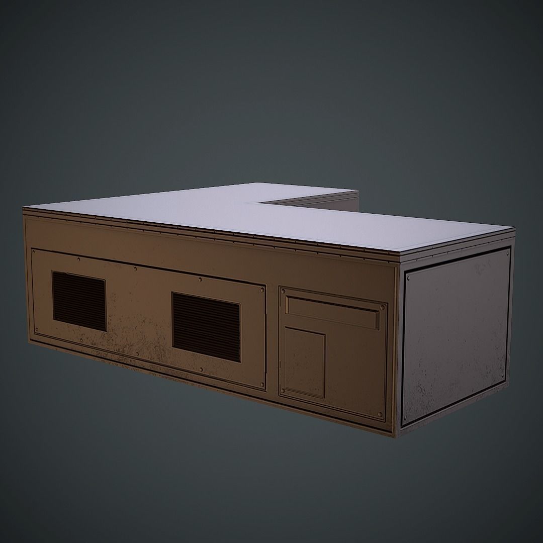 Laboratory Table Low Poly Mobile Ready Low-poly 3D model_2