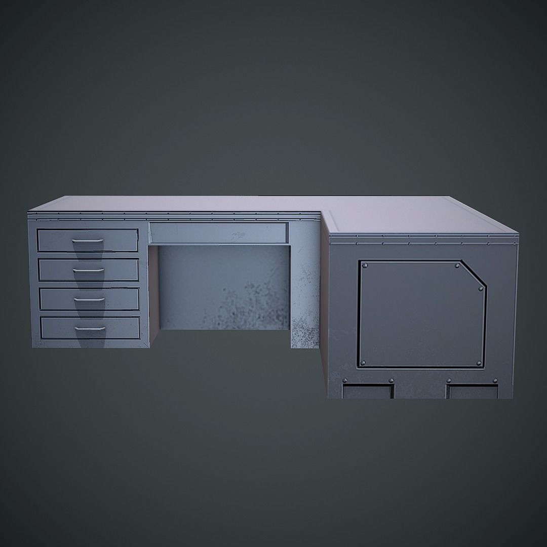 Laboratory Table Low Poly Mobile Ready Low-poly 3D model_1