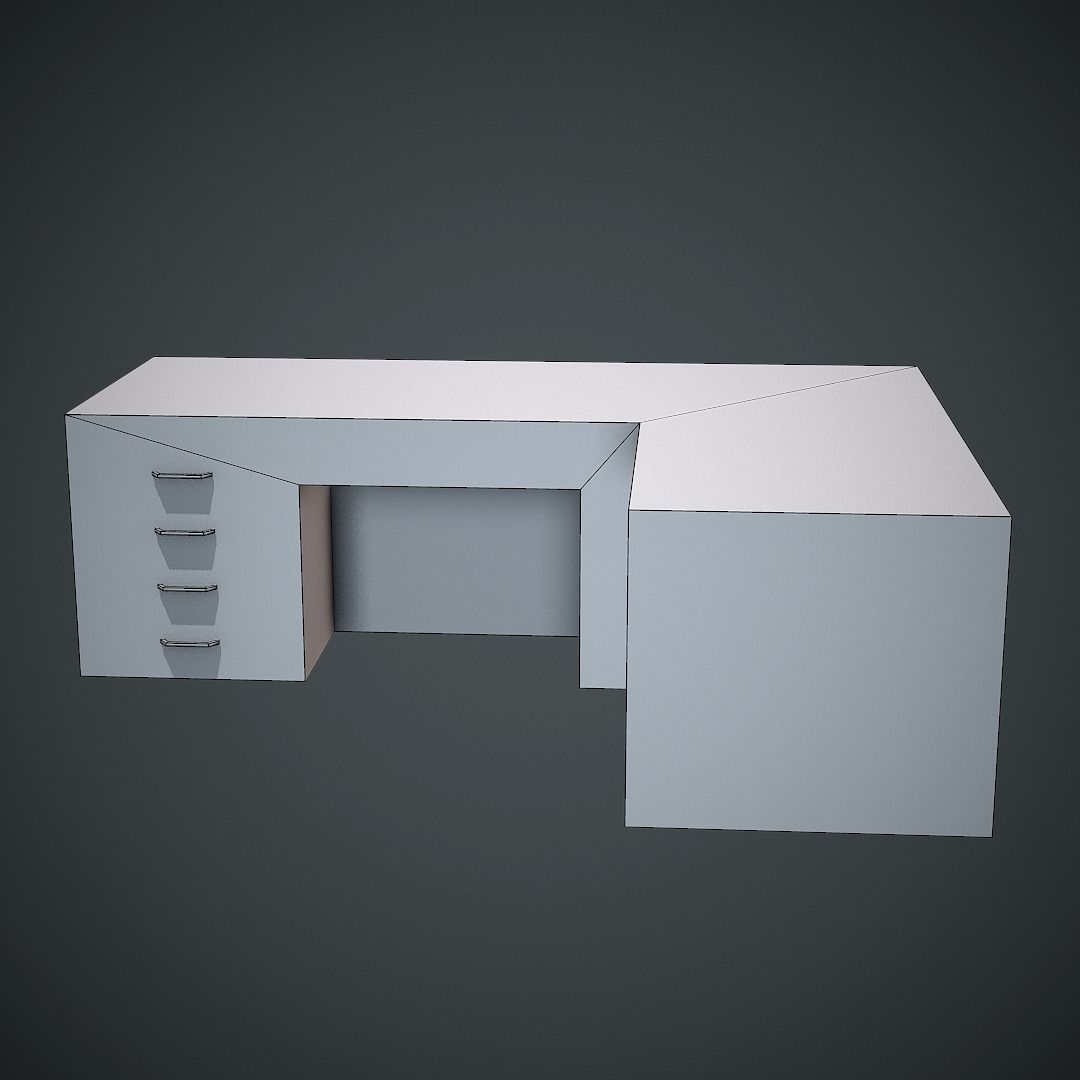 Laboratory Table Low Poly Mobile Ready Low-poly 3D model_9