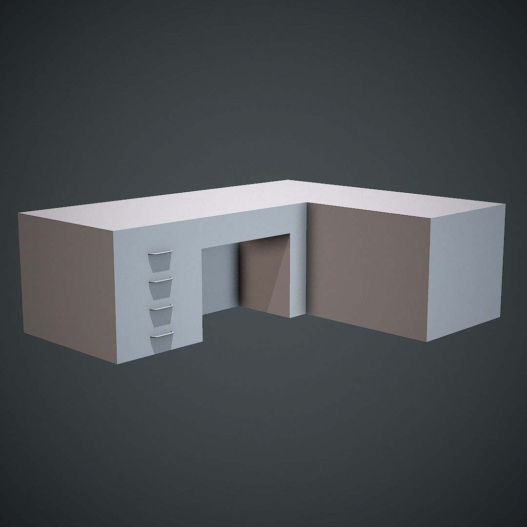 Laboratory Table Low Poly Mobile Ready Low-poly 3D model_8