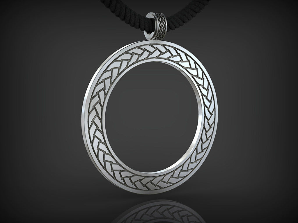 Pendant Circle with rope-ornament 3D print model