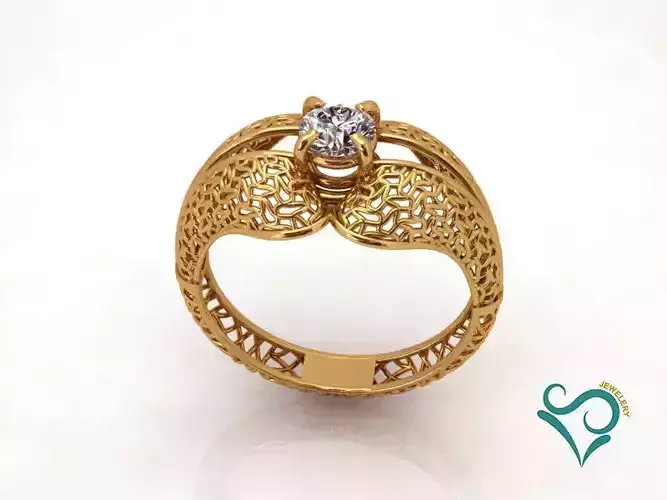 diamond gold ring 3d printable jewel 