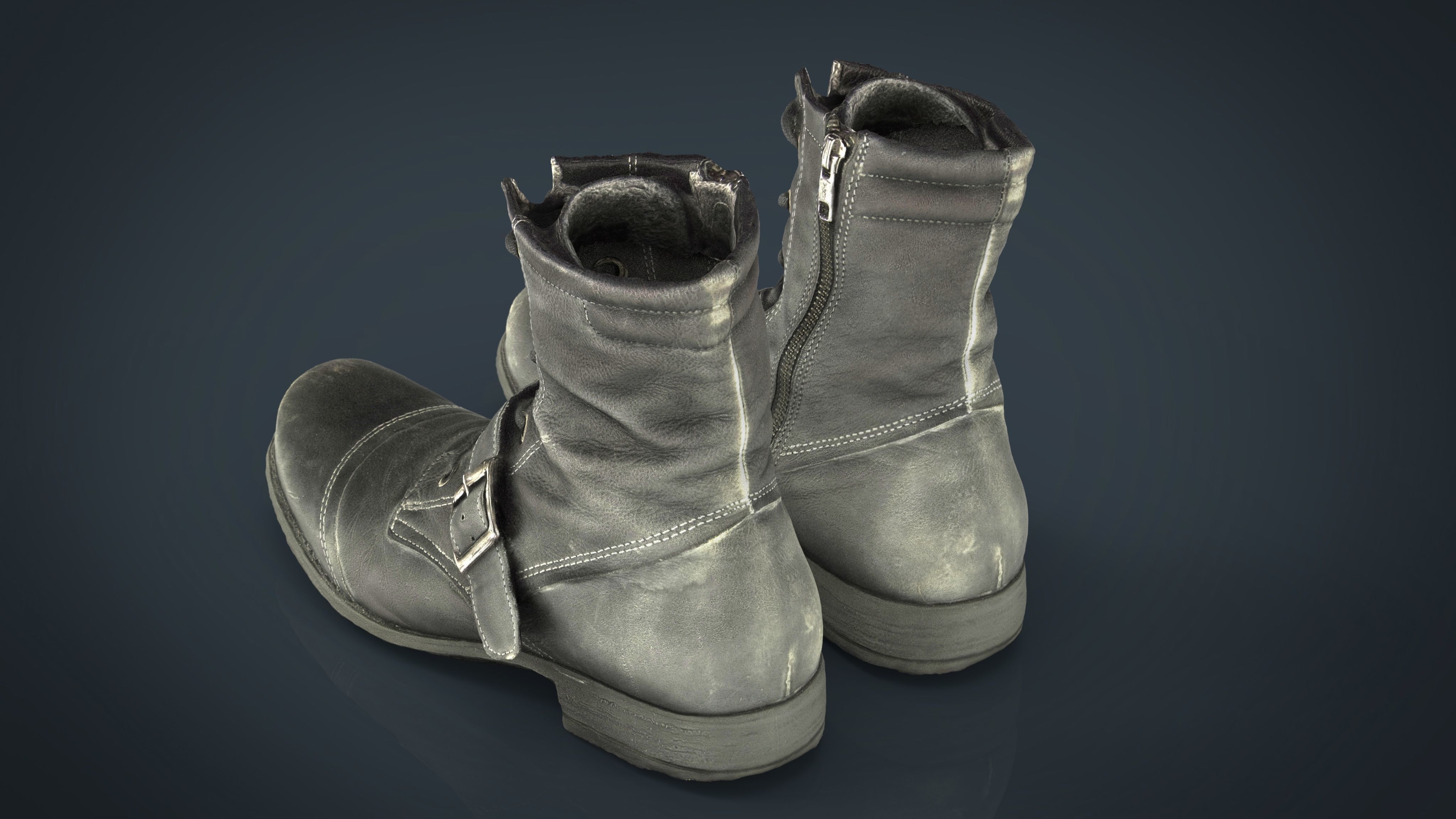 Leather Boots Low-poly 3D model_13