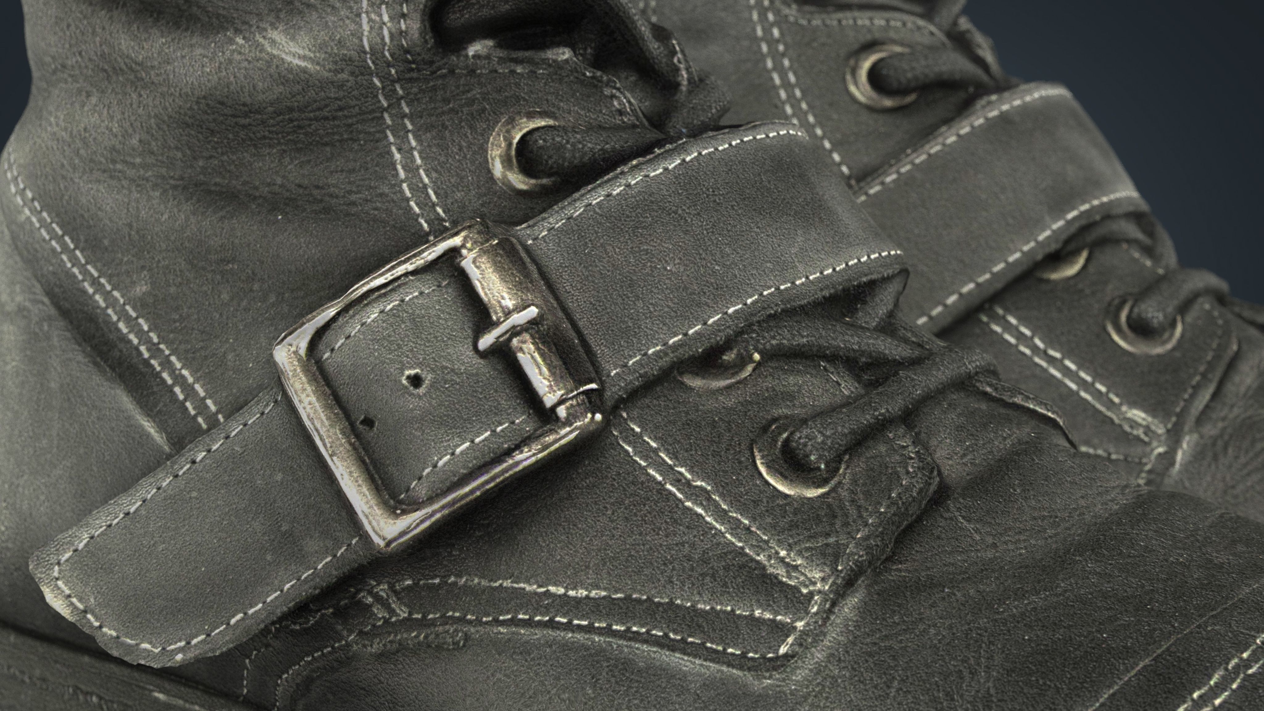 Leather Boots Low-poly 3D model_12