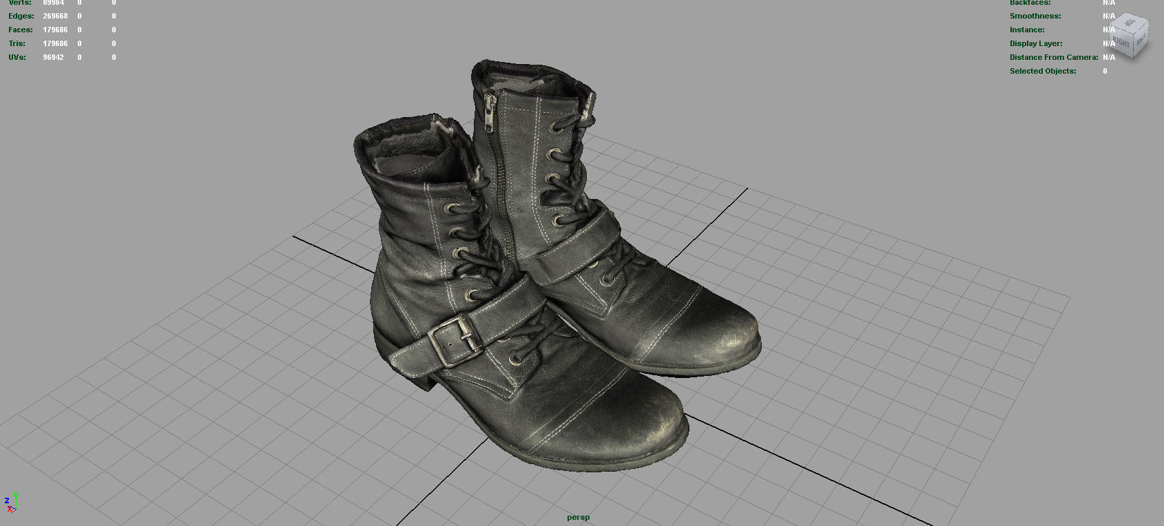 Leather Boots Low-poly 3D model_2