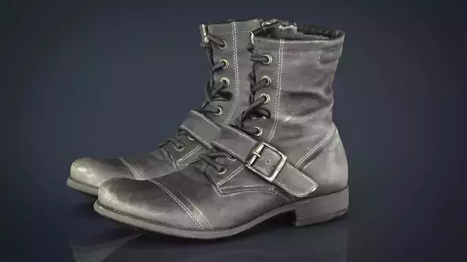 Leather Boots Low-poly 3D model
