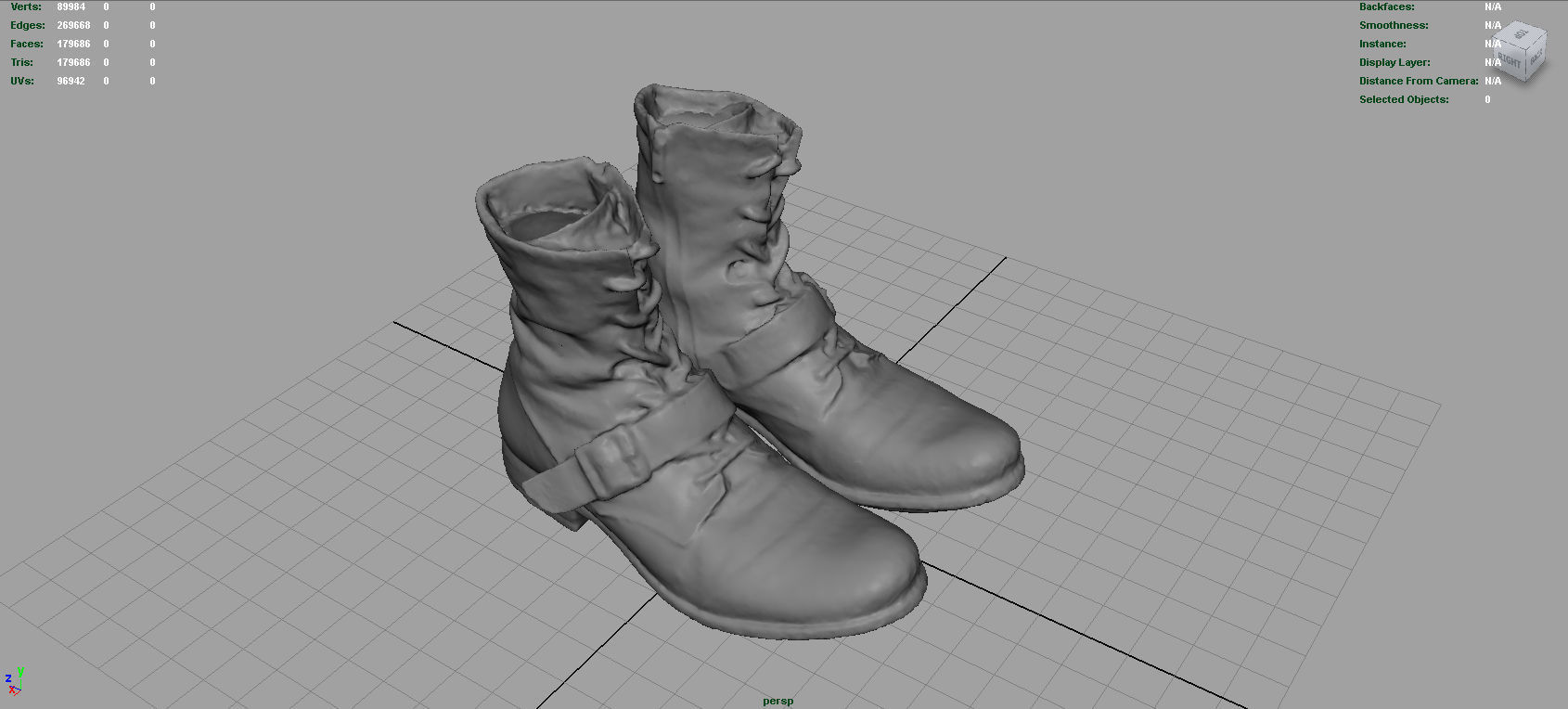Leather Boots Low-poly 3D model_3