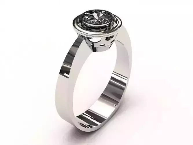 Solitaire ring 3D printable model