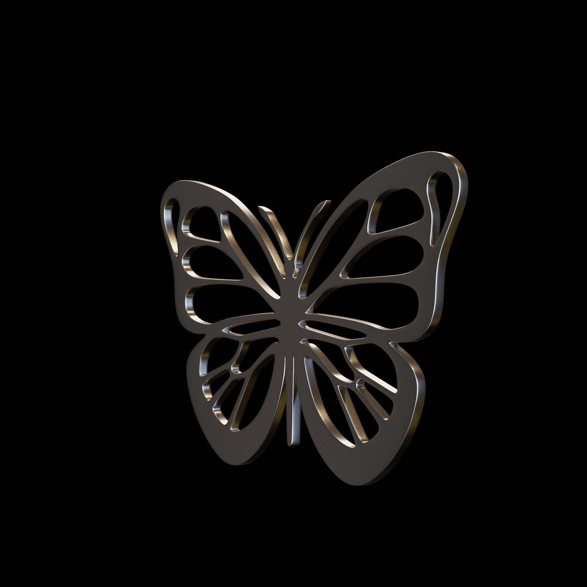 Butterfly Pendant 3D print model_7
