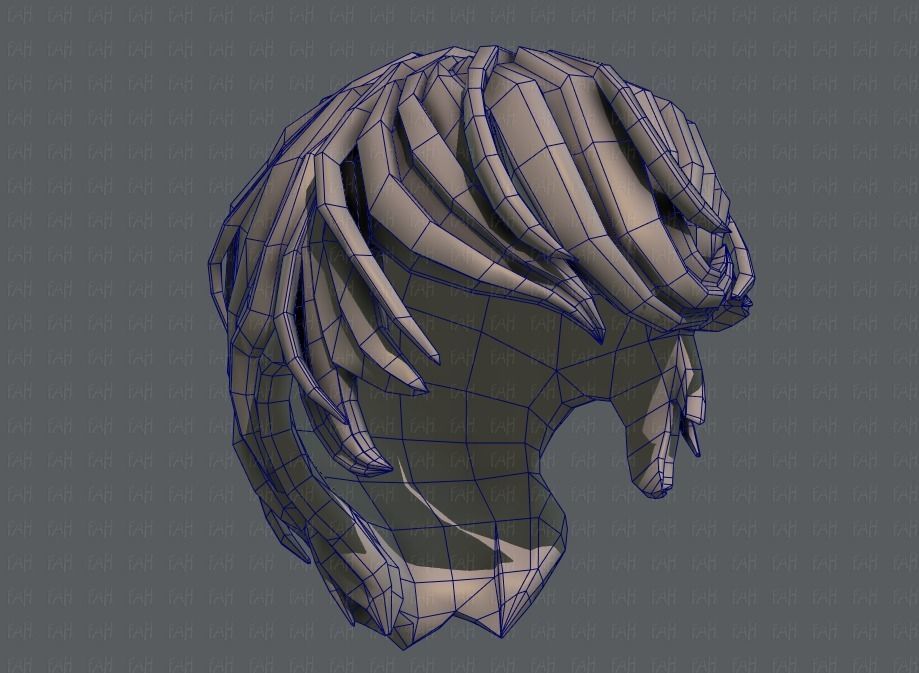 3D Hair style for boy V24 Low-poly 3D model_44