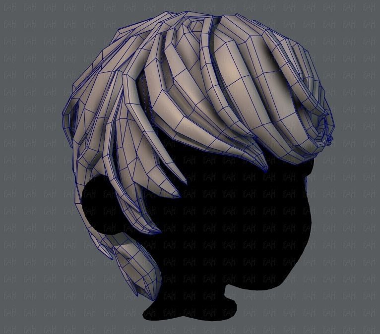 3D Hair style for boy V24 Low-poly 3D model_26