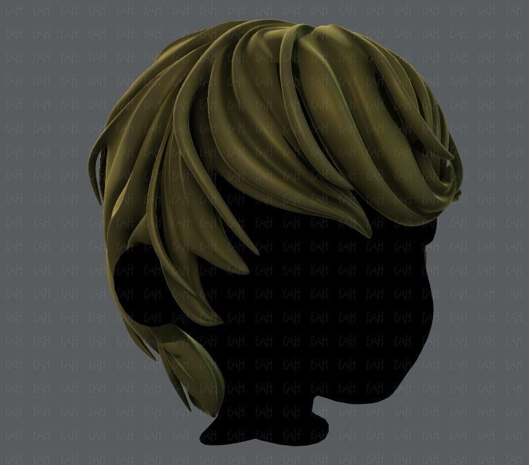 3D Hair style for boy V24 Low-poly 3D model_2