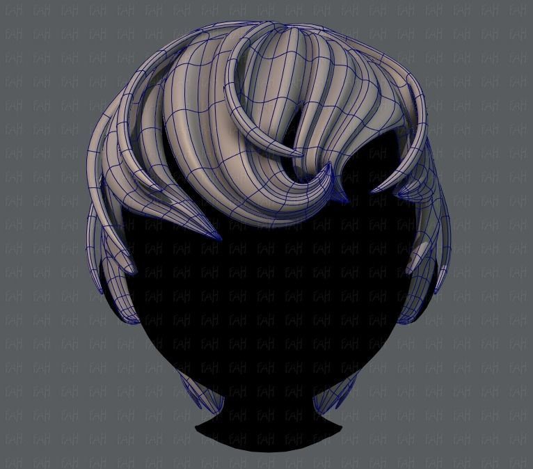3D Hair style for boy V24 Low-poly 3D model_9