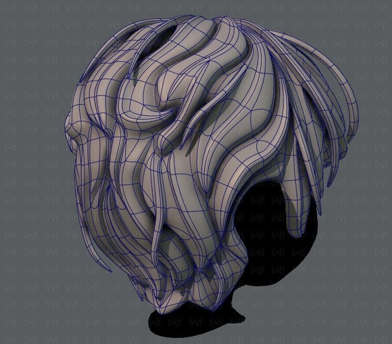 3D Hair style for boy V24 Low-poly 3D model_12