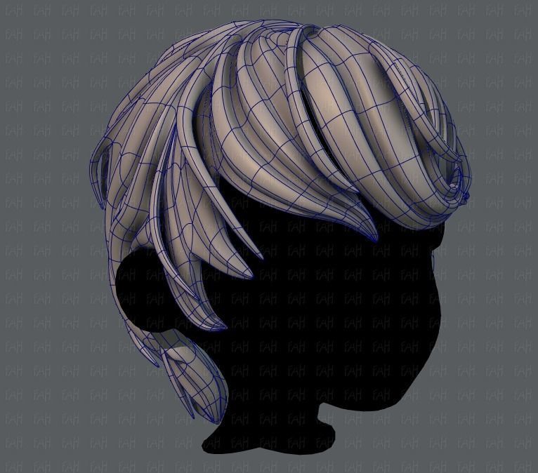 3D Hair style for boy V24 Low-poly 3D model_10