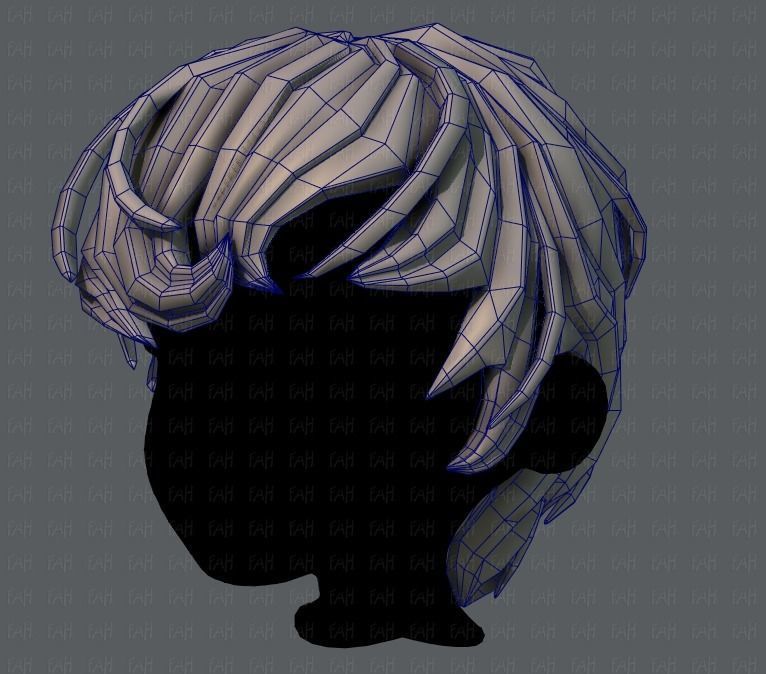 3D Hair style for boy V24 Low-poly 3D model_32