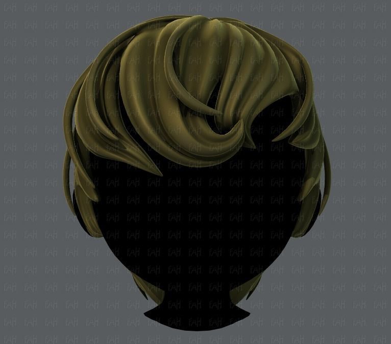 3D Hair style for boy V24 Low-poly 3D model_1