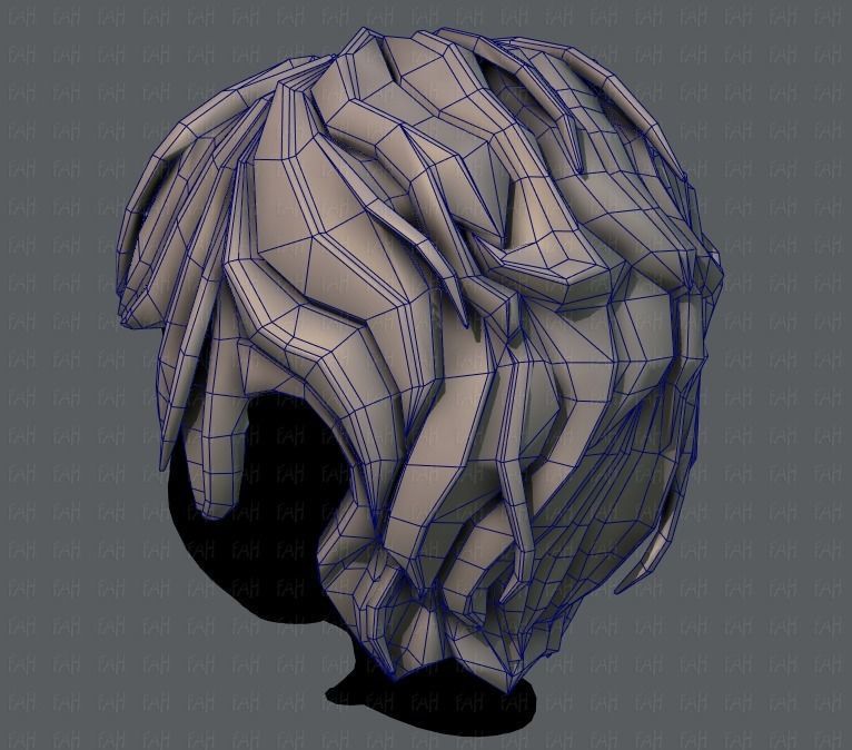 3D Hair style for boy V24 Low-poly 3D model_30