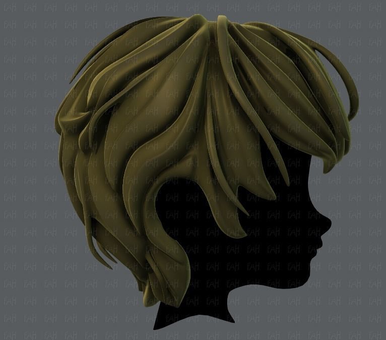 3D Hair style for boy V24 Low-poly 3D model_3