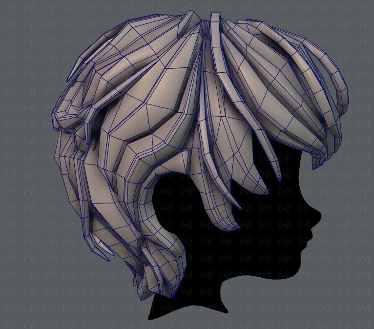 3D Hair style for boy V24 Low-poly 3D model_27