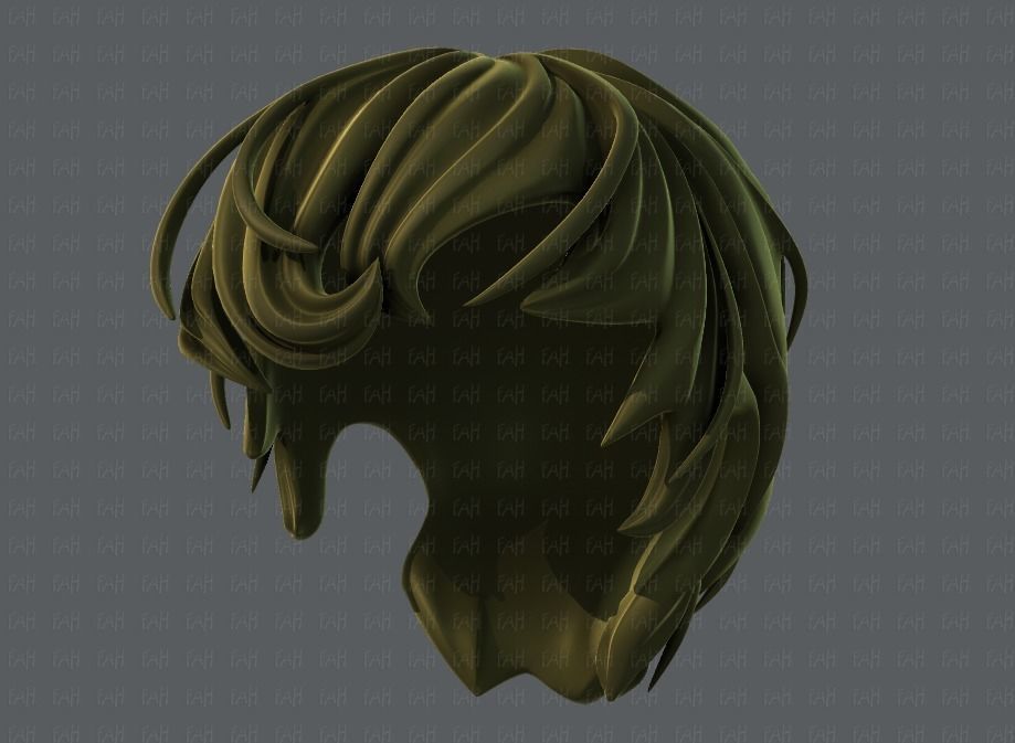 3D Hair style for boy V24 Low-poly 3D model_37