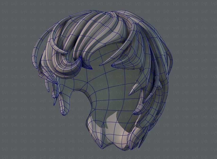 3D Hair style for boy V24 Low-poly 3D model_38