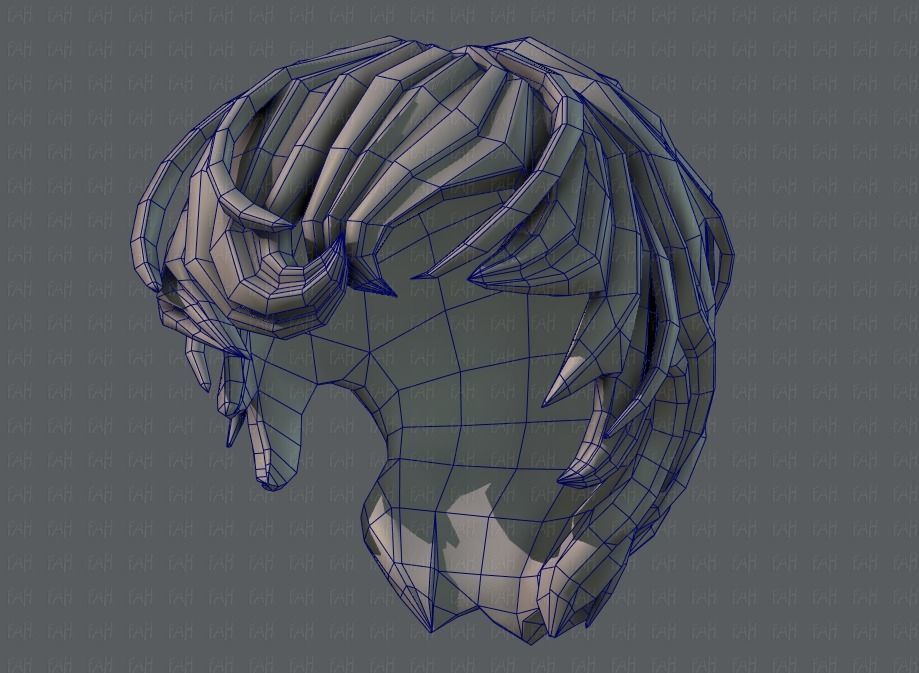 3D Hair style for boy V24 Low-poly 3D model_40
