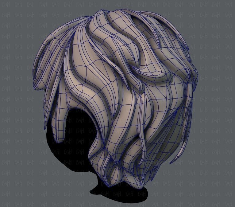 3D Hair style for boy V24 Low-poly 3D model_14