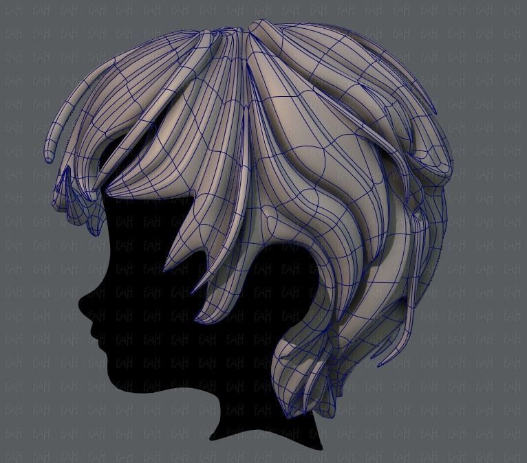 3D Hair style for boy V24 Low-poly 3D model_15