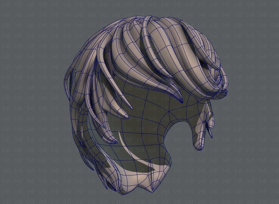 3D Hair style for boy V24 Low-poly 3D model_42